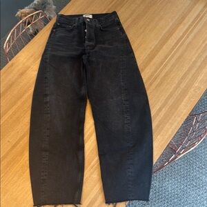 Agolde High Rise Pieced Taper- black